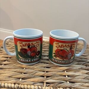 Tabasco Creole Chili & Seafood Gumbo Mugs Set Of 2 12oz Each Made ByMcIIhenny Co